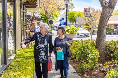 ladies shopping on a nice day